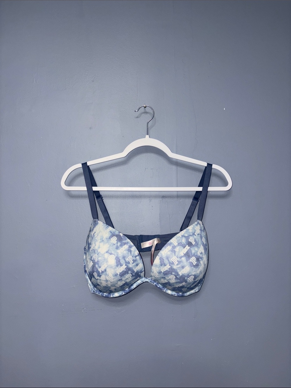 PINK | Blue Printed Bra